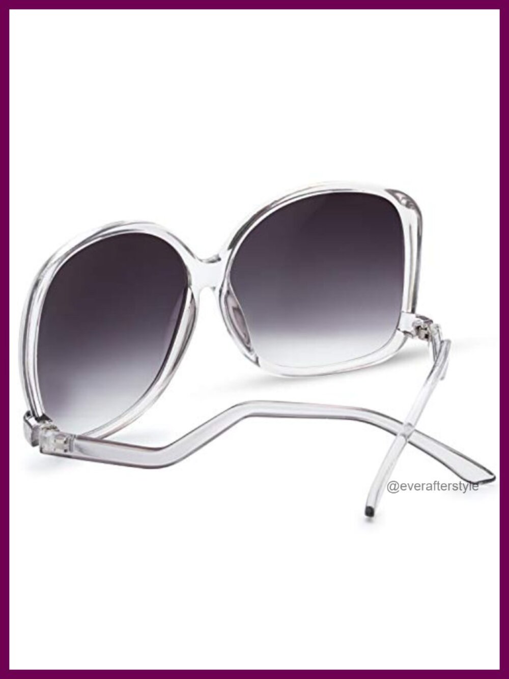 Oversized Jackie O Cat Eye Hybrid Sunglasses UV Protection - Picture 2 of 6